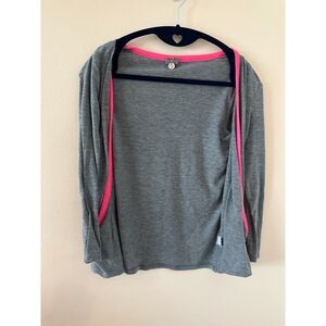 Poof! Girls Lightweight Grey Open Front Cardigan Size Small GUC